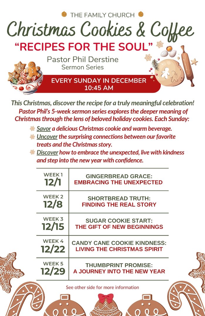 Christmas Cookies & Coffee sermon series flyer